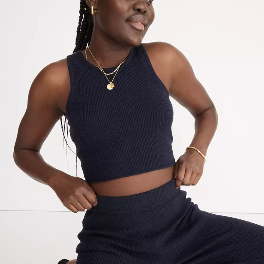 Madewell Birchmoor Sweater Tank in Heather Midnight